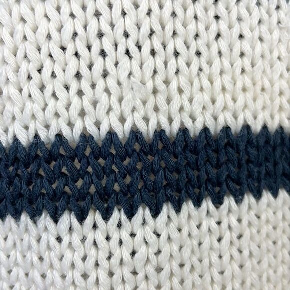 Retrod. Cream & Navy Blue striped scoop neck hi-lo sweater. XXL - Picture 4 of 10